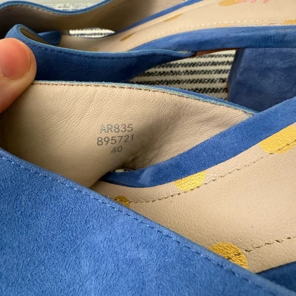 Boden Blue Suede Women's Mule Sandals - Picture 5 of 8